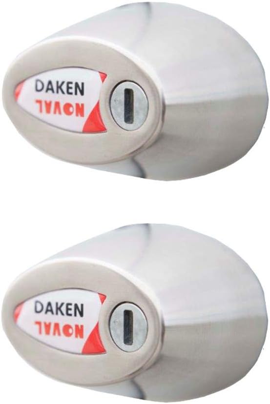 Ver especificaciones técnicas y precio actualizado de DAKEN Noval Double - Juego de 2 Cerraduras Autoblocantes de Alta Resistencia Fotografía técnica oficial de DAKEN Noval Double - Juego de 2 Cerraduras Autoblocantes de Alta Resistencia - Vista frontal con fondo blanco