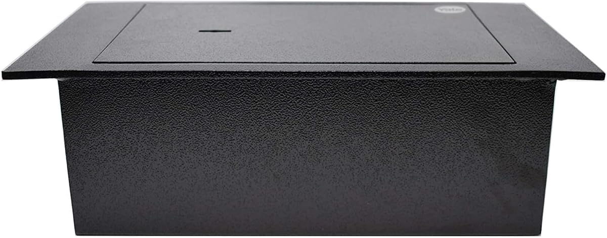 Fotografía técnica oficial de Yale YALYFS Caja Fuerte de Suelo, 130 x 390 x 350 mm, Cerradura - Vista frontal con fondo blanco