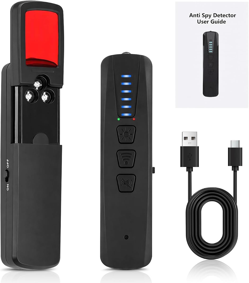 Ver especificaciones técnicas y precio actualizado de Detector de Cámaras y Micrófonos Ocultos, Escáner RF GPS 4 en 1 Fotografía técnica oficial de Detector de Cámaras y Micrófonos Ocultos, Escáner RF GPS 4 en 1 - Vista frontal con fondo blanco