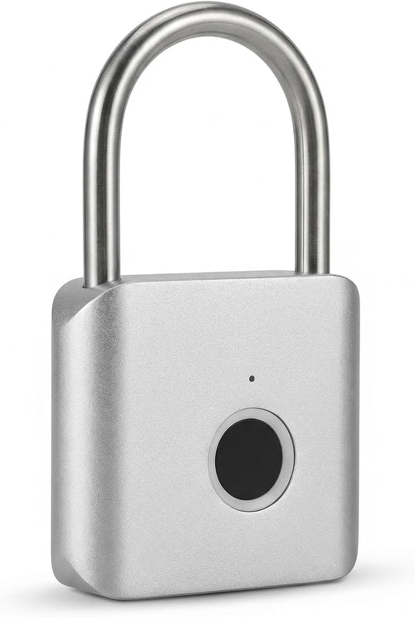 Ver especificaciones técnicas y precio actualizado de Candado con Huella Digital IP56, Candado Inteligente Recargable USB-C Sin Llaves 30 Huellas,Antirobo Fotografía técnica oficial de Candado con Huella Digital IP56, Candado Inteligente Recargable USB-C Sin Llaves 30 Huellas,Antirobo - Vista frontal con fondo blanco