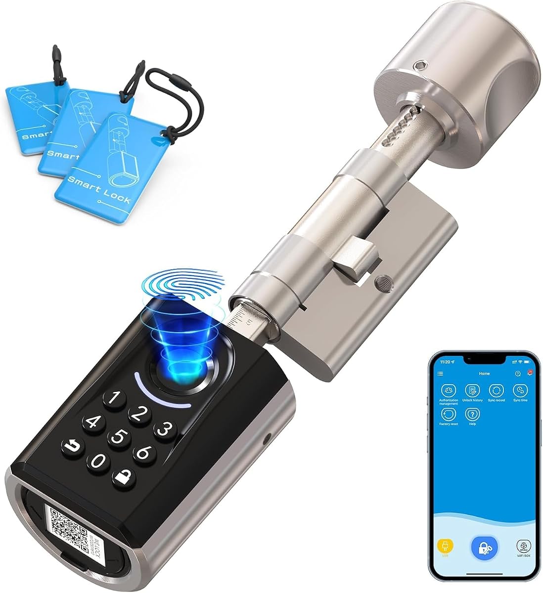 Ver especificaciones técnicas y precio actualizado de WELOCK ToucA51 Cerradura inteligente,Cerradura con huella digital,Código,Tarjeta RFID,APP,Cerradura Electronica WiFi,Smart Lock IP65,Fácil Fotografía técnica oficial de WELOCK ToucA51 Cerradura inteligente,Cerradura con huella digital,Código,Tarjeta RFID,APP,Cerradura Electronica WiFi,Smart Lock IP65,Fácil - Vista frontal con fondo blanco