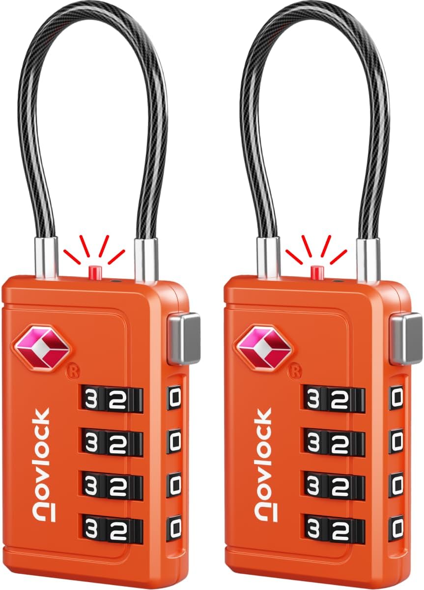 Ver especificaciones técnicas y precio actualizado de Candados TSA con indicador de apertura – Combinación de 4 dígitos para maletas Fotografía técnica oficial de Candados TSA con indicador de apertura – Combinación de 4 dígitos para maletas - Vista frontal con fondo blanco