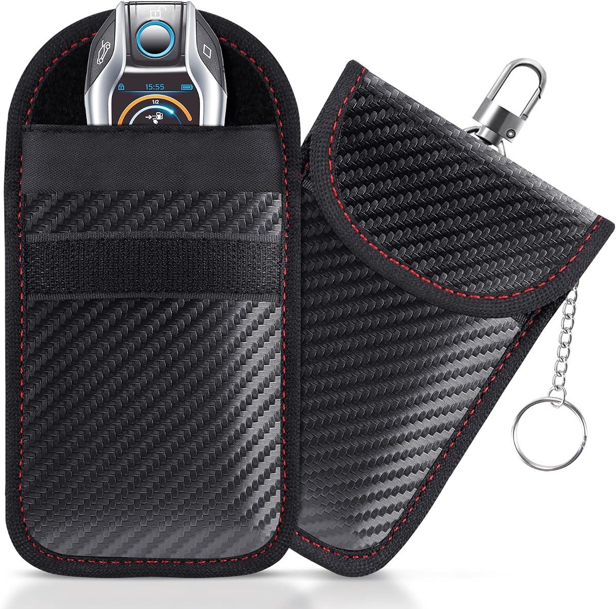 Ver especificaciones técnicas y precio actualizado de lanpard 2PCS Mini Bolsa Faraday para Llaves de Coche, Funda Bloqueo de Señal Fotografía técnica oficial de lanpard 2PCS Mini Bolsa Faraday para Llaves de Coche, Funda Bloqueo de Señal - Vista frontal con fondo blanco