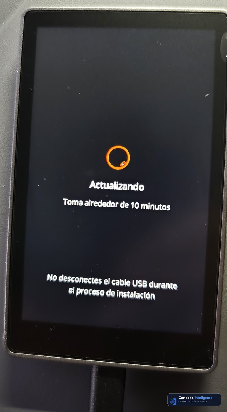 Pantalla de instalación y actualización de firmware en la Keystone 3 Pro en nuestro banco de pruebas