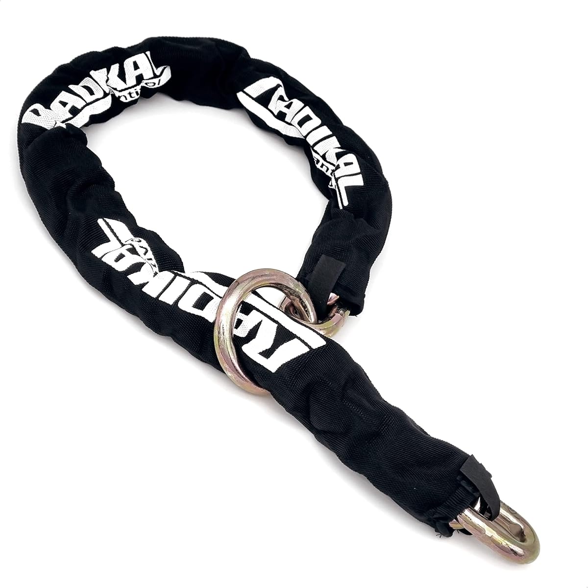 Ver especificaciones técnicas y precio actualizado de RADIKAL RK14120L Cadena Antirrobo Moto Alta Seguridad, Eslabones Acero Cementado ø14mm, 120cm Anilla Fotografía técnica oficial de RADIKAL RK14120L Cadena Antirrobo Moto Alta Seguridad, Eslabones Acero Cementado ø14mm, 120cm Anilla - Vista frontal con fondo blanco