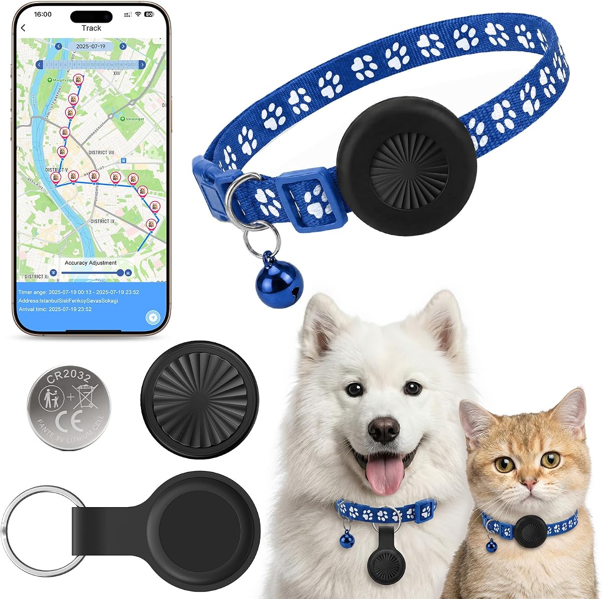 Ver especificaciones técnicas y precio actualizado de GPS Perros GPS Gatos Compatible con iOS y Android, Localizador GPS Gatos Perros Fotografía técnica oficial de GPS Perros GPS Gatos Compatible con iOS y Android, Localizador GPS Gatos Perros - Vista frontal con fondo blanco