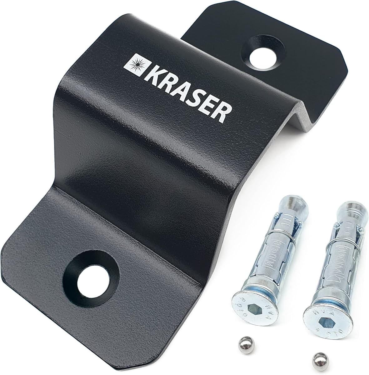 Fotografía técnica oficial de KRASER KR49B Anclaje Suelo Antirrobo para Cadena Seguridad hasta ø49, Alta Seguridad, 2 - Vista frontal con fondo blanco
