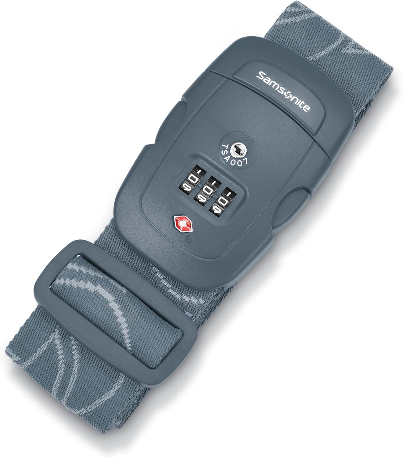 Fotografía técnica oficial de Samsonite 3 Dial TSA Candado de Combinación con Grillete Grueso - Vista frontal con fondo blanco