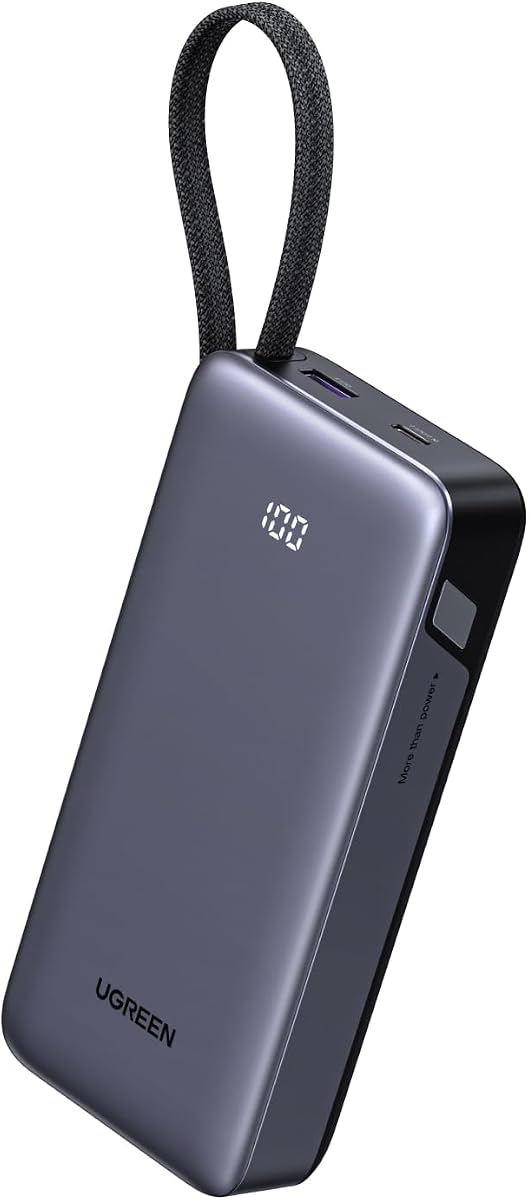 Ver especificaciones técnicas y precio actualizado de UGREEN Nexode 45W Power Bank 20000mAh Batería Externa Portátil Carga Rápida | 3 Fotografía técnica oficial de UGREEN Nexode 45W Power Bank 20000mAh Batería Externa Portátil Carga Rápida | 3 - Vista frontal con fondo blanco