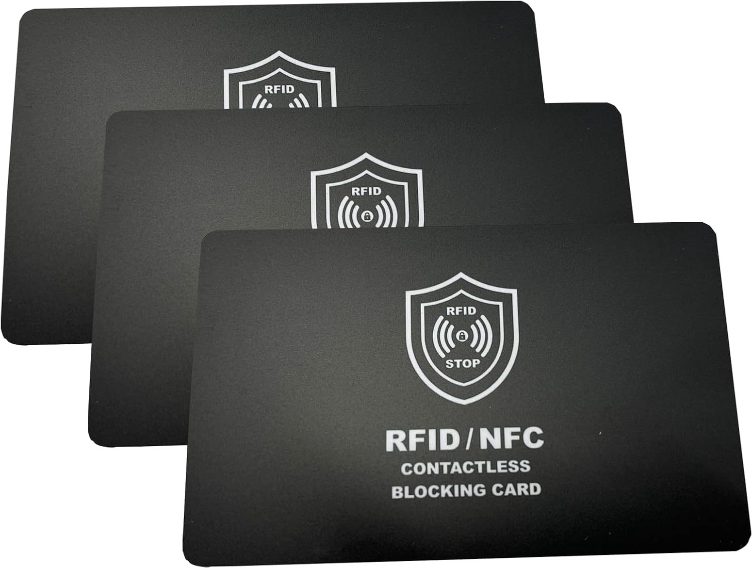 Fotografía técnica oficial de Tarjeta Bloqueadora RFID Jammer Activa para Billetera y Tarjeteros de Crédito - Vista frontal con fondo blanco