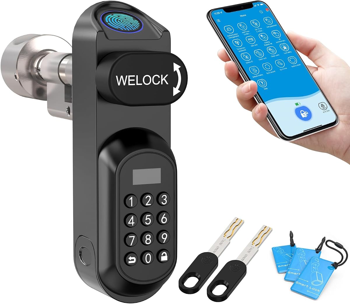 Ver especificaciones técnicas y precio actualizado de WELOCK U81 Smart Lock,Cerradura Inteligente con Huella Digital,Contraseña,Tarjeta RFID y APP,Cerradura Inteligente WiFi,cerradura Fotografía técnica oficial de WELOCK U81 Smart Lock,Cerradura Inteligente con Huella Digital,Contraseña,Tarjeta RFID y APP,Cerradura Inteligente WiFi,cerradura - Vista frontal con fondo blanco