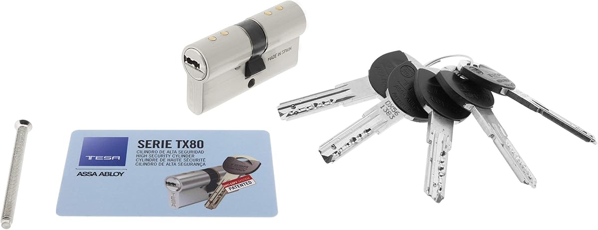 Ver especificaciones técnicas y precio actualizado de Tesa Assa Abloy, TX853035N, Cilindro de Alta Seguridad, TX80, Doble Embrague, Leva Larga Fotografía técnica oficial de Tesa Assa Abloy, TX853035N, Cilindro de Alta Seguridad, TX80, Doble Embrague, Leva Larga - Vista frontal con fondo blanco